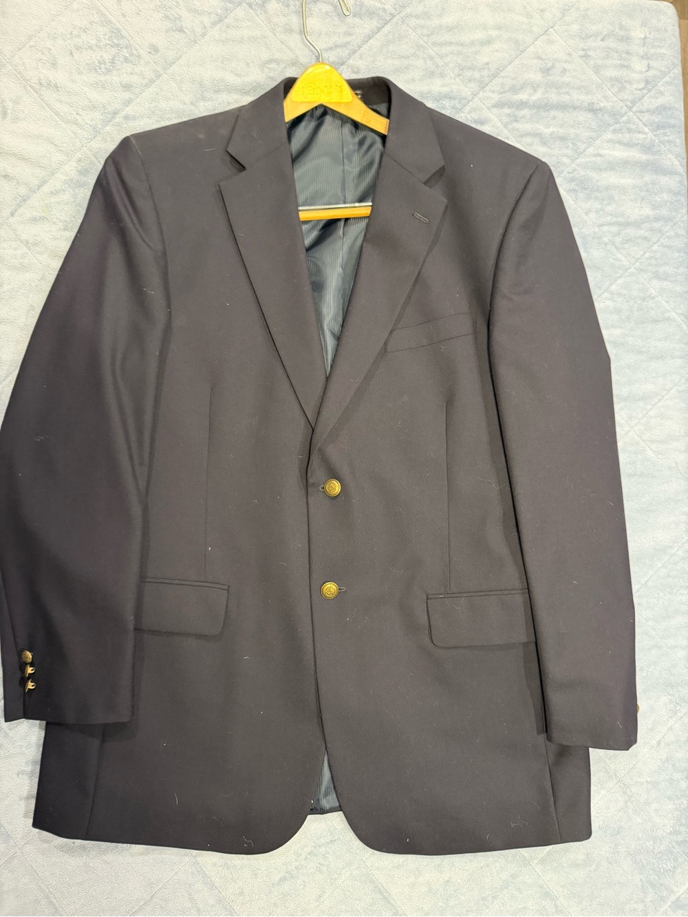 Saddlebred Navy Two-Button Sport Coat with Gold Buttons